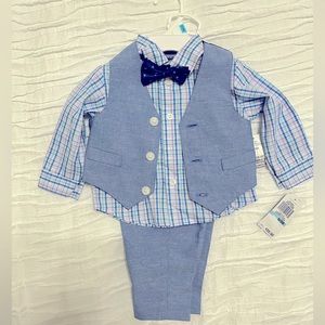 NWT 6-9 Month baby blue Nautica 4 Piece Suit Set